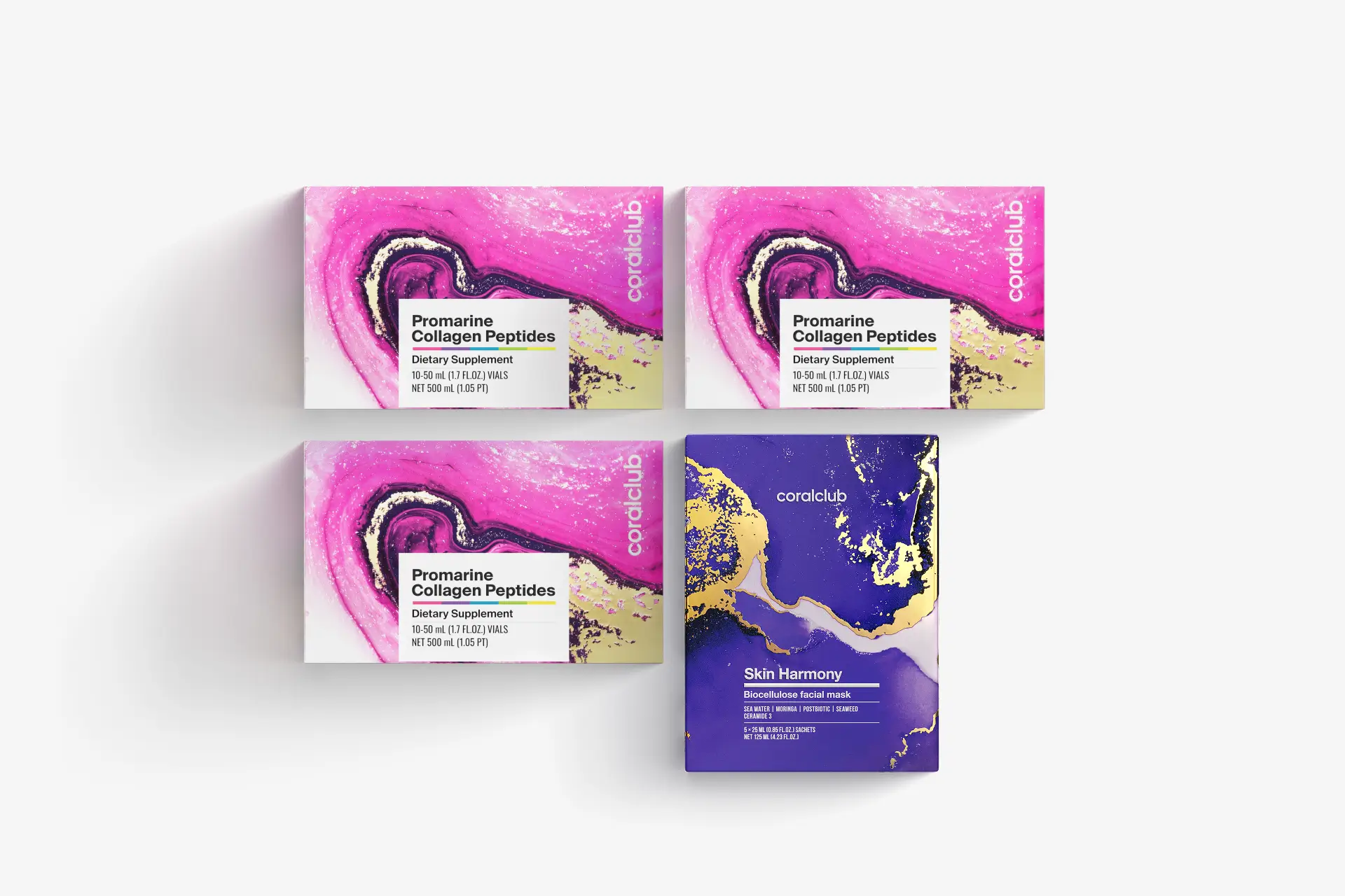 Sada Promarine Collagen Peptides (3 balení po 10 ks) + Hydro Boost Biocellulose Facial Mask (5 ks)